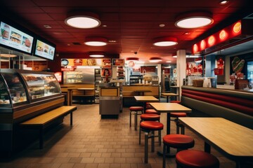 Fototapeta premium Interior of a fast food restaurant