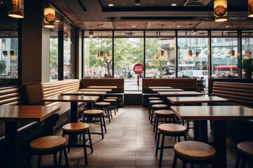 Interior of a fast food restaurant