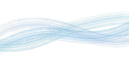 abstract blue wavy lines design element on transparent background