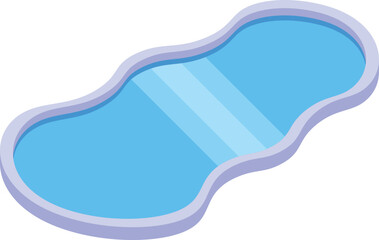 This isometric view shows a private swimming pool with clear blue water, inviting you for a refreshing swim