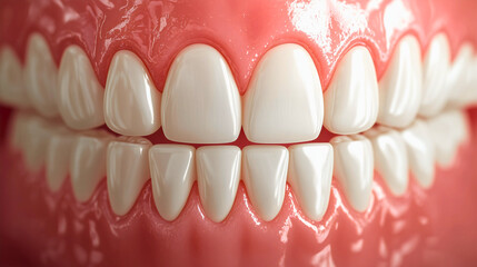 The image shows perfectly healthy and well-maintained teeth that are beautifully white, pearly white teeth in the jaw.