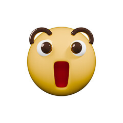 shocked amazed surprised emoji Glossy 3d Illustrationshocked amazed surprised emoji Glossy 3d Illustration