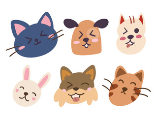 Cute illustration of playful pets including a dog and cat
Vector Elements