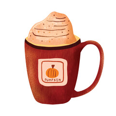 Pumpkin Spice Latte Autumn Coffee Drink  Vector Elements