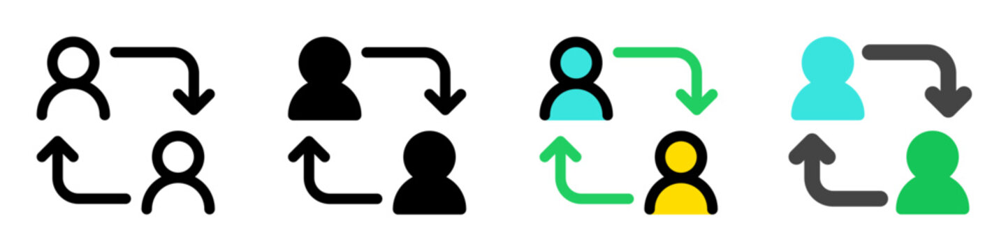 Editable employee turnover, account switch vector icon. Part of a big icon set family. Perfect for web and app interfaces, presentations, infographics, etc