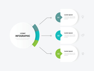 Design template infographic vector with icons and 3 step process and diagram concept suitable for business information and web presentation