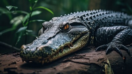 Obraz premium Close-up of a Crocodile's Face