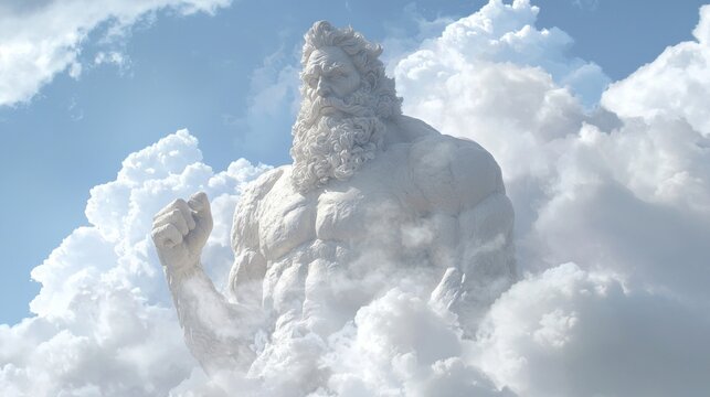 Titan Cronus Unleashed: Majesty and Dominance Amid Swirling Clouds