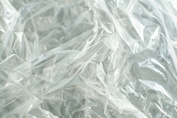Photo of Crumpled sheet of polythene plastic wrap. Background texture for backdrops or mapping