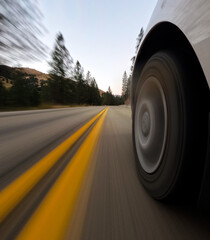 long exposure of a car driving