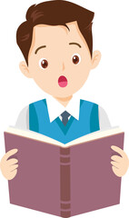 People are reading book and have different emotions