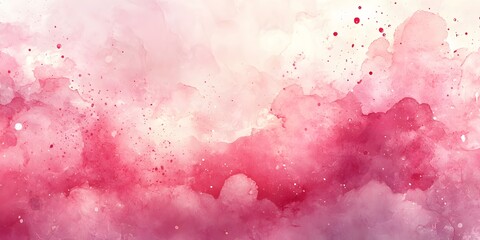 Obraz premium Abstract pink watercolor splash with soft pastel hues and delicate rose tones Ethereal cloud-like texture creates a dreamy atmosphere with fluid ink droplets and vibrant magenta accents