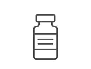 vaccine bottle line icon. medical, vaccination and immunization symbol. isolated vector image in simple style