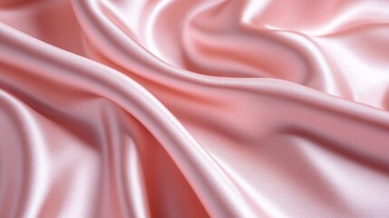 Fototapeta premium A close up of the texture and sheen on pink satin fabric, with its soft folds creating an elegant backdrop for product photography. The fabric's lustrous surface reflects light beautifully 