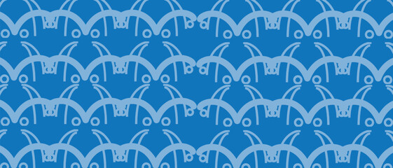 seamless pattern with blue and white icon