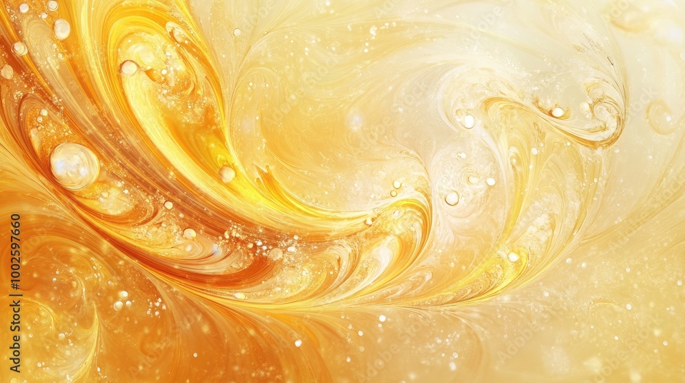 Poster swirling trails representing hope create a mesmerizing abstract pattern on a golden-light yellow bac