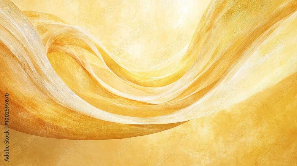 Poster swirling trails representing hope create a mesmerizing abstract pattern on a golden-light yellow bac