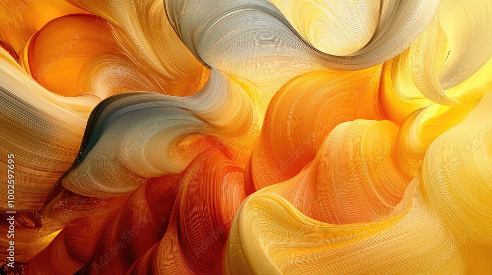 Poster swirling trails representing hope create a mesmerizing abstract pattern on a golden-light yellow bac