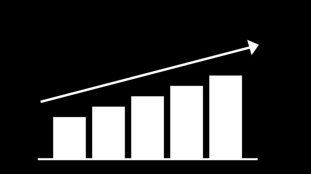 Bar chart of growing business motion graphic animation