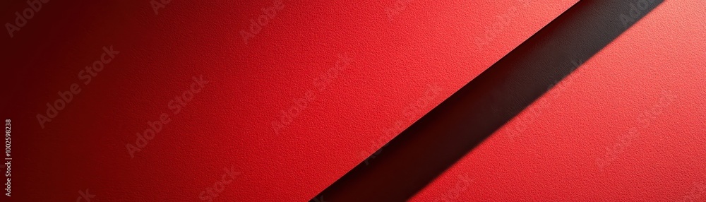 Poster red surface with a dark diagonal shadow