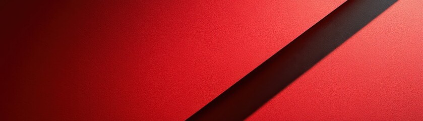 Fototapeta premium Red Surface with a Dark Diagonal Shadow