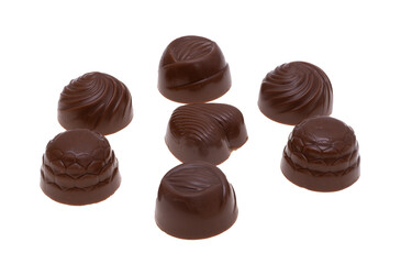 chocolate candies isolated