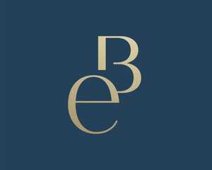BE or EB letter logo icon design. Classic style luxury initials monogram.