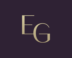 EG letter logo icon design. Classic style luxury initials monogram.