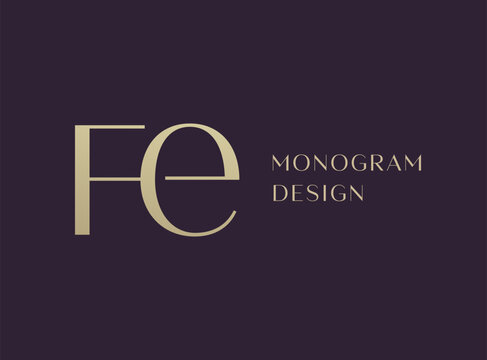 FE letter logo icon design. Classic style luxury initials monogram.