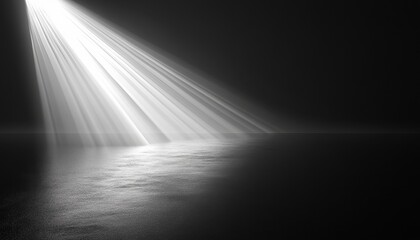 A Bright Light Beam Illuminates a Dark Surface