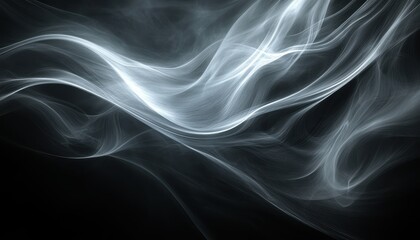 Obraz premium Abstract White Flowing Lines on a Black Background