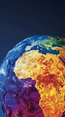 Fototapeta premium Thermal Imagery of Earth Depicting Rising Global Temperatures and Climate Crisis