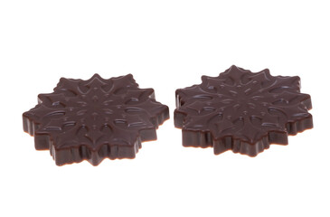 chocolate snowflakes isolated