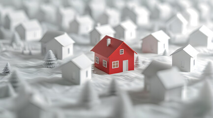 One of the many White House models is a red house model