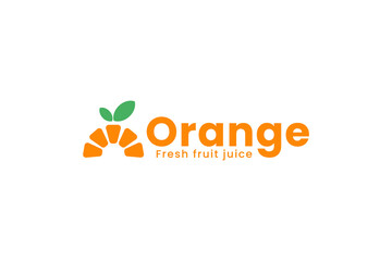 Fresh fruit juice logo design template. Orang juice bar logo design.