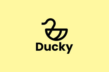 Duck logo Design Template Vector Graphic Branding Element.