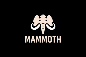 mammoth elephant logo vector icon illustration. mammoth ancient animal line logo mascot design.