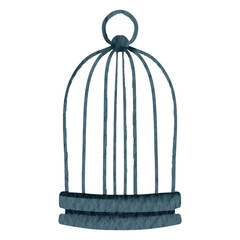 Watercolor Vintage Bird Cage Element Vector