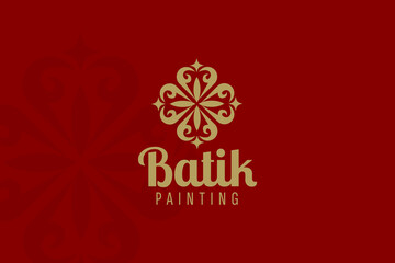 Initials Monogram Batik Paint Traditional Tribal Logo Design