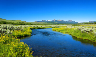 Obraz premium Stunning Nature Landscapes: Mountains, Forests, Oceans, and Serene Vistas.