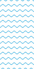 A simple graphic pattern featuring blue wavy lines on a white background, suitable for various design applications.