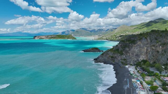Crawford Beach Marinella from a drone, San Nicola Arcella, Cosenza, Calabria, Italy