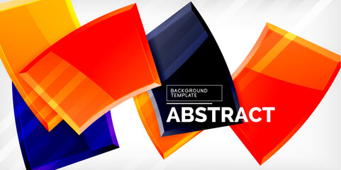 Obraz premium Vector abstract color geometric shapes. Illustration For Wallpaper, Banner, Background, Card, Book Illustration, landing page