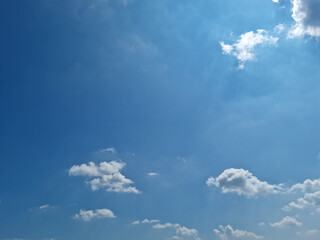 
blue sky with puffy clouds