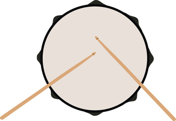 Drum and Drumsticks Music Equipment Illustration Isolated on White Background