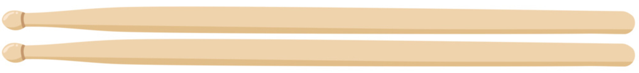 Wooden Drumsticks Illustration Isolated on White Background