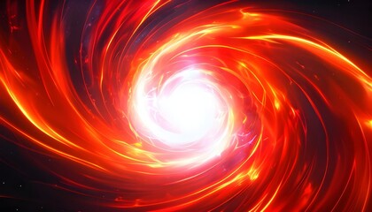 Abstract fiery vortex background in red and white, dynamic energy representation, digital art