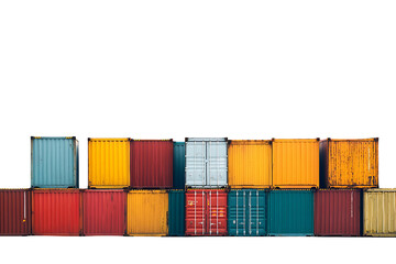 Container industrial yard shipping Export Logistic on transparent backgrounds