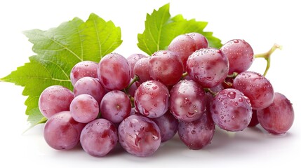 Fototapeta premium Fresh Red Grapes with Dew Drops