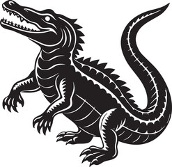 crocodile silhouette vector illustration Design on a white background